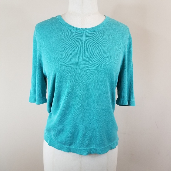 Burberry Tops - Burberry knit aqua sweater